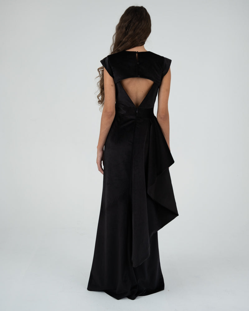 Waterfall Dress in Black