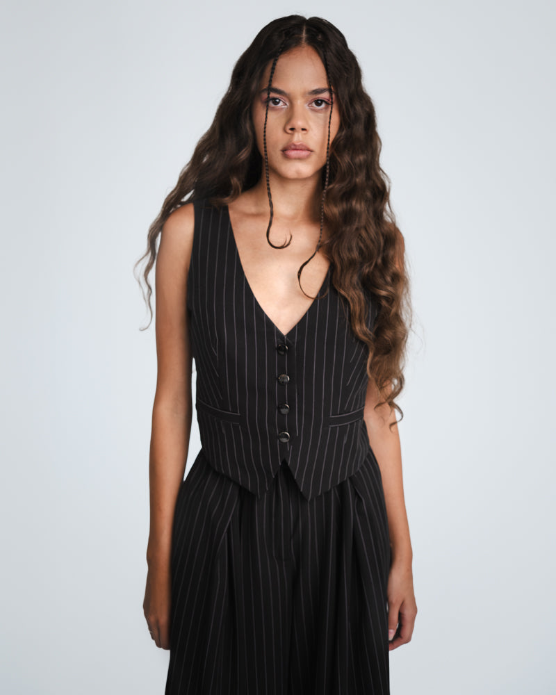 Vest in Pin Stripe