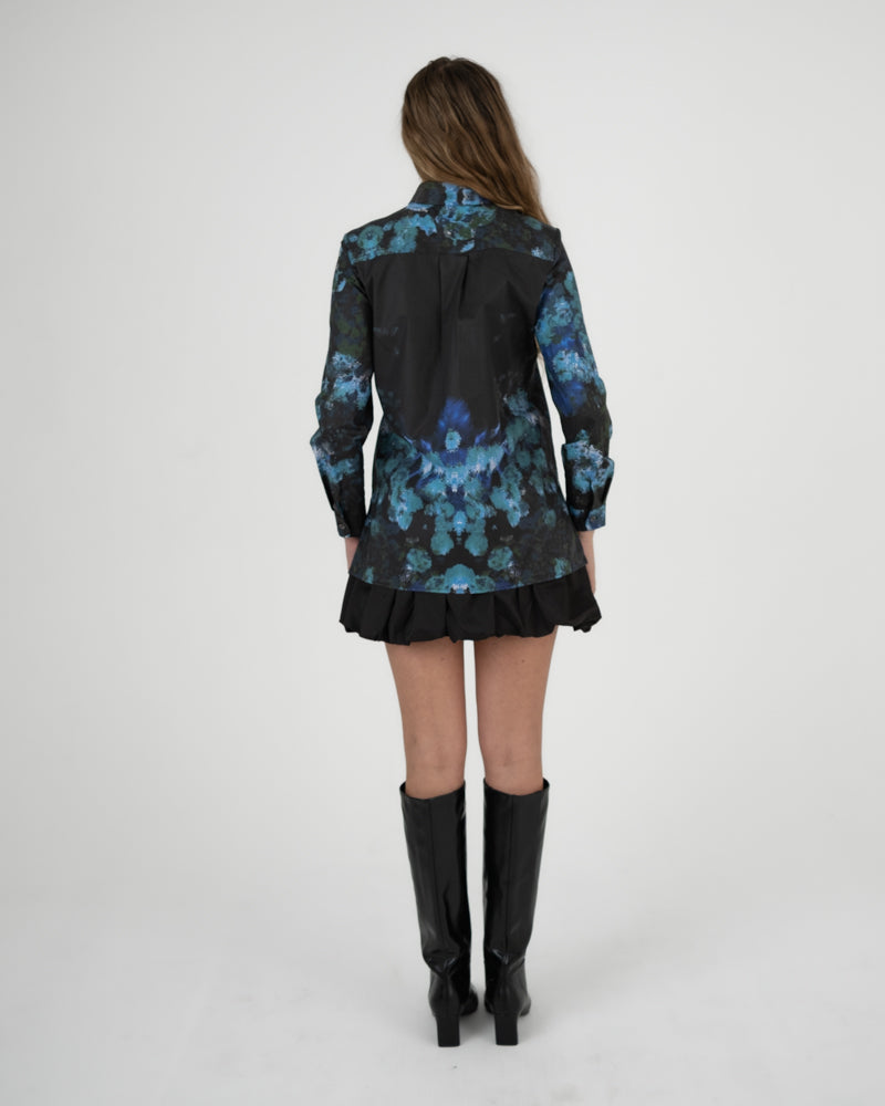 Button Up Blouse in Blurry Floral