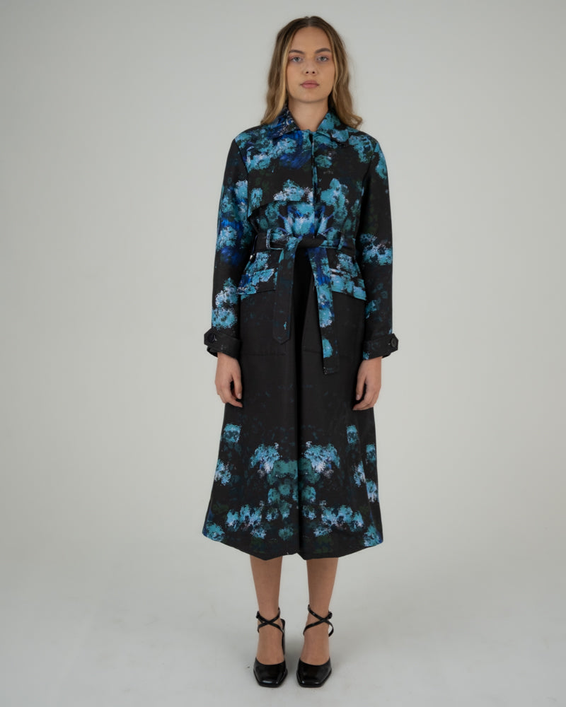 Forever Trench Coat in Blurry Floral