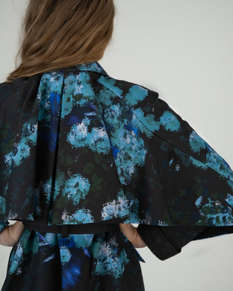 Forever Trench Coat in Blurry Floral