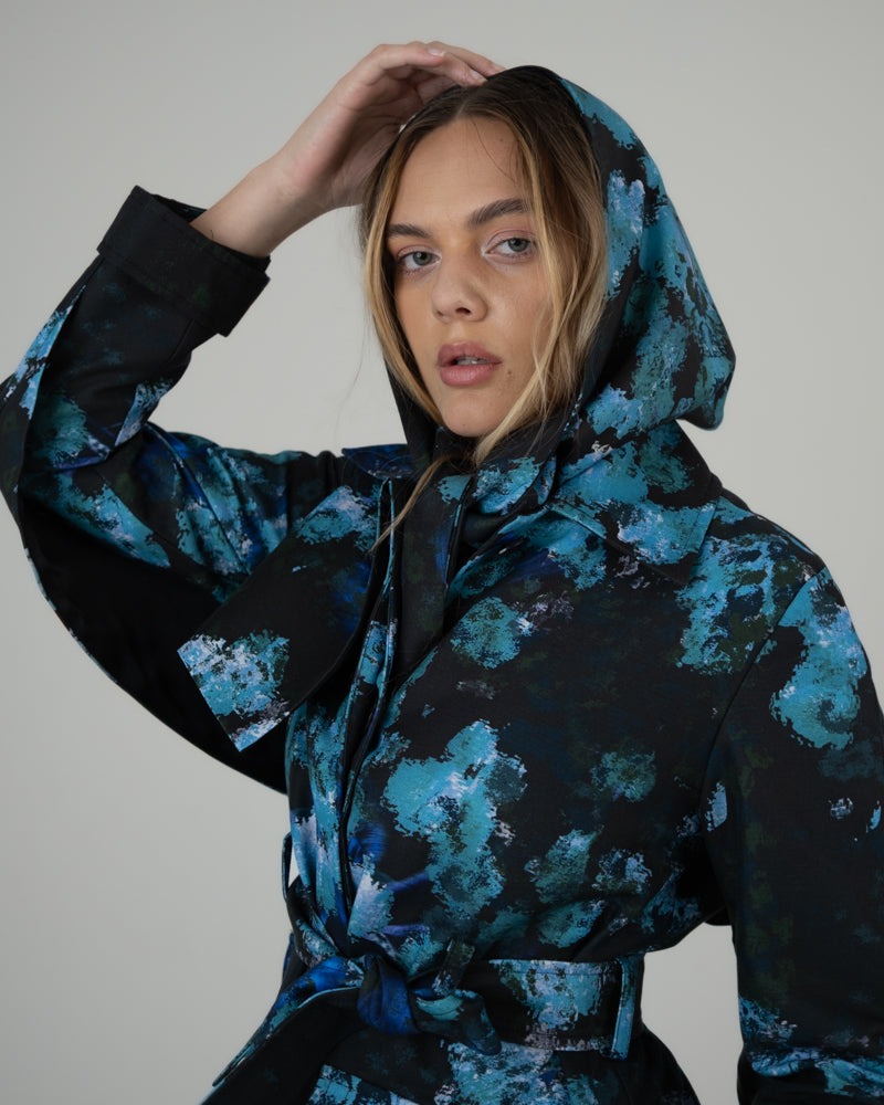 Forever Trench Coat in Blurry Floral