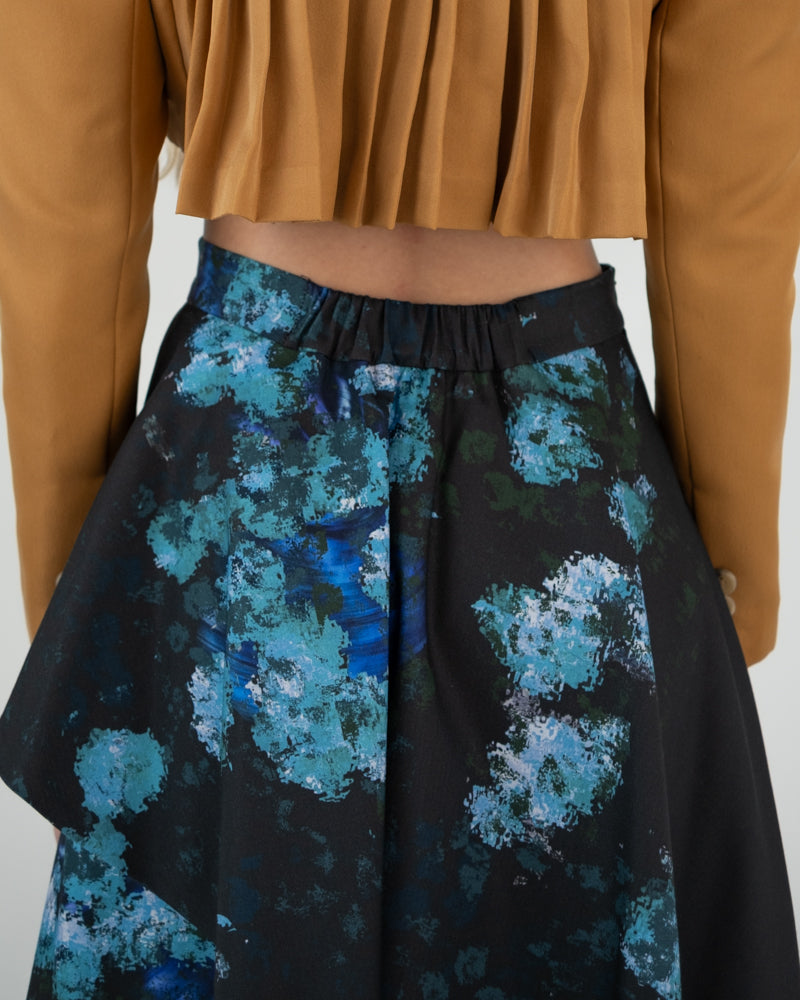 Origami Skirt in Blurry Floral