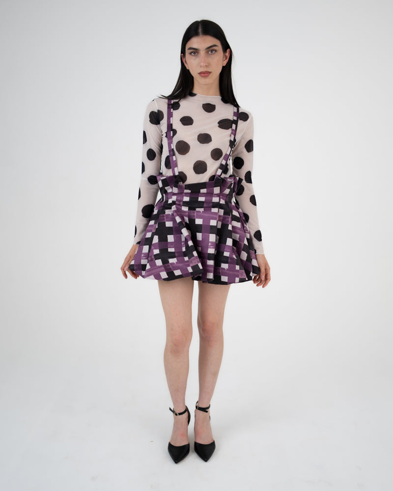 Bubble Skirt in Plum Plaid