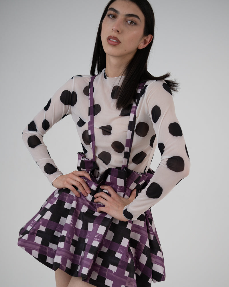 Bubble Skirt in Plum Plaid