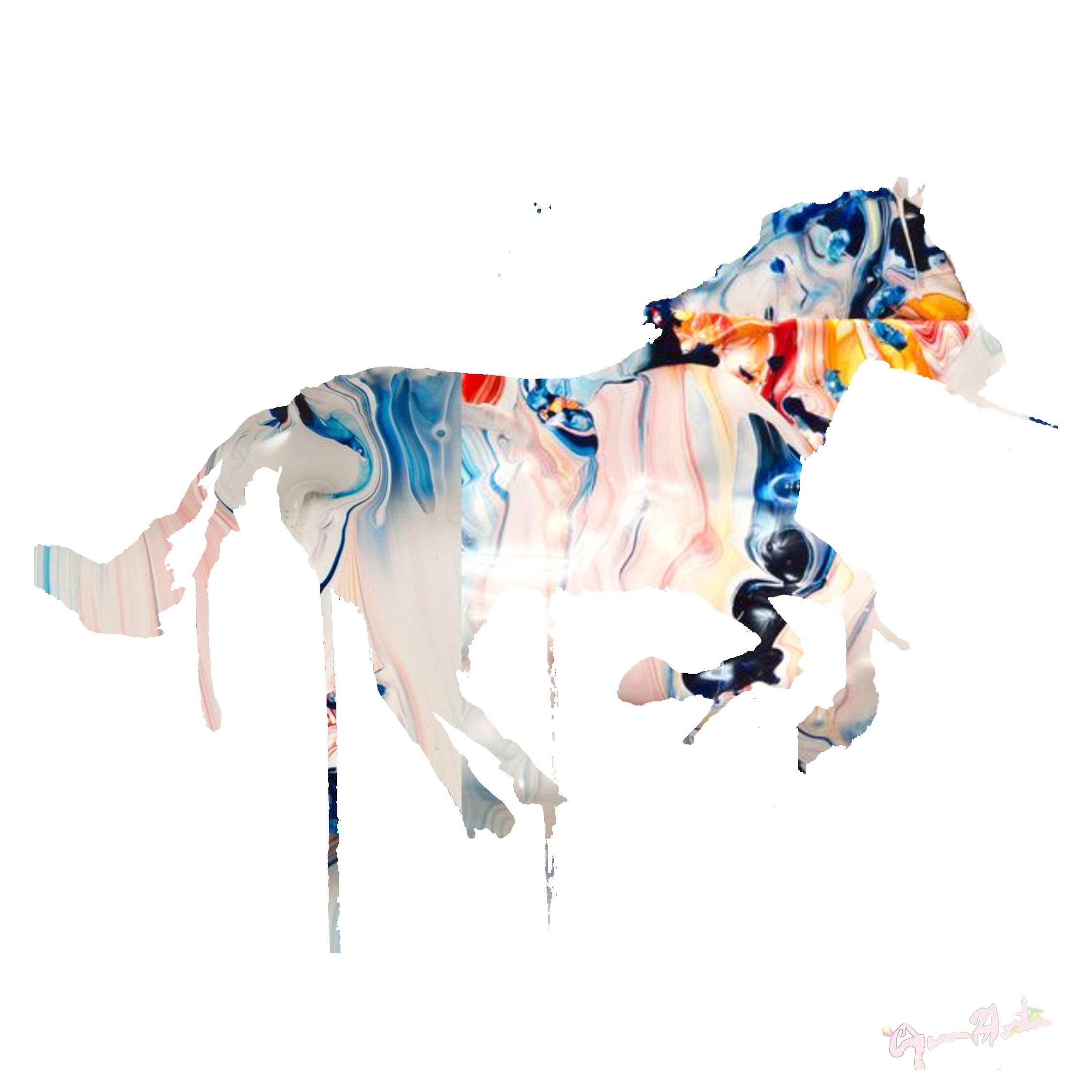 Dripping Horse Painting by Caycee Black