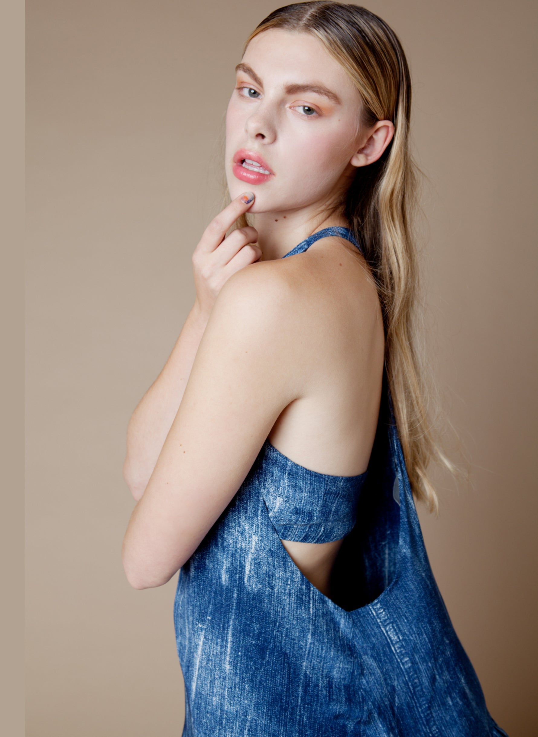 CAIRO DRESS IN DENIM SILK