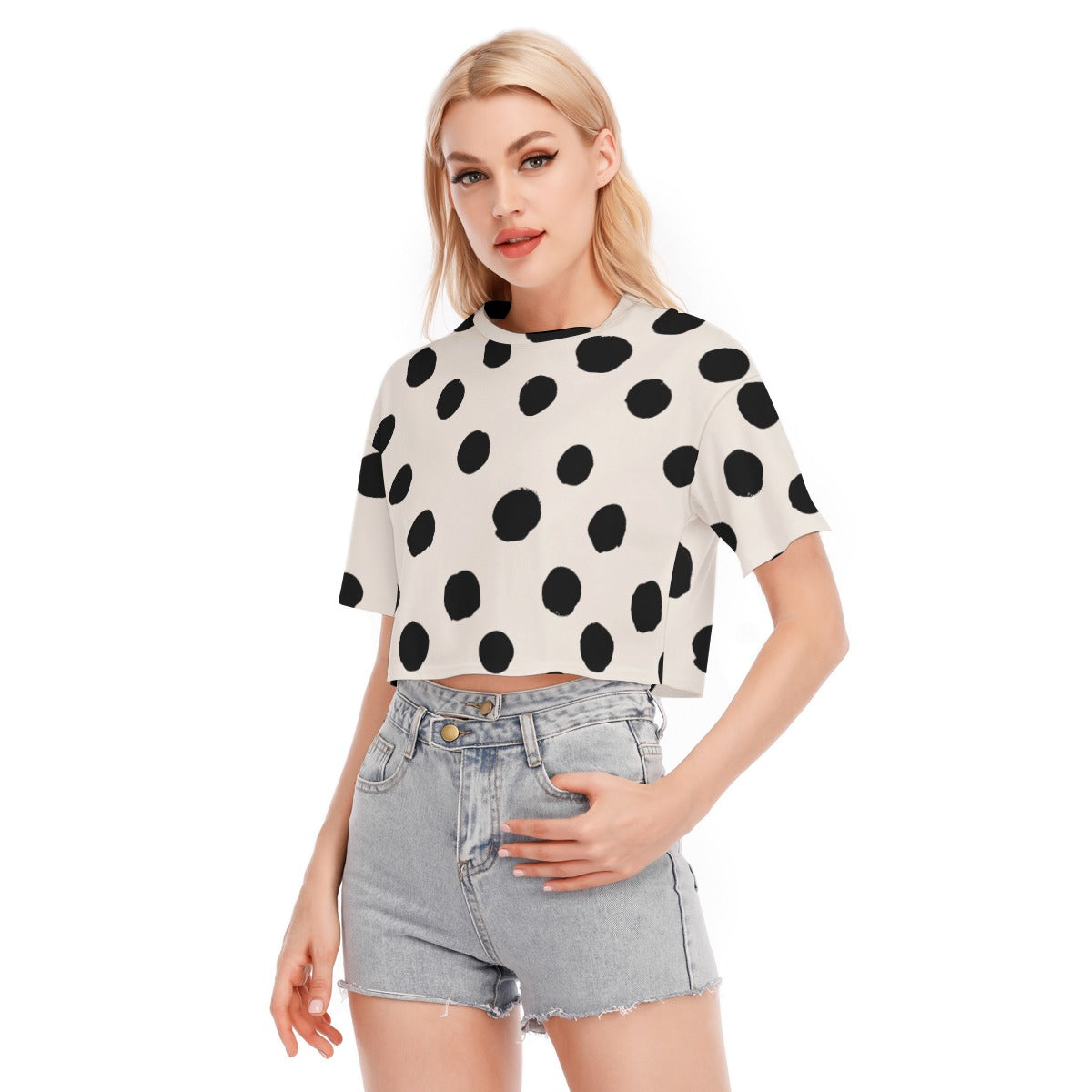 PAINTED POLKA DOT CROP TEE