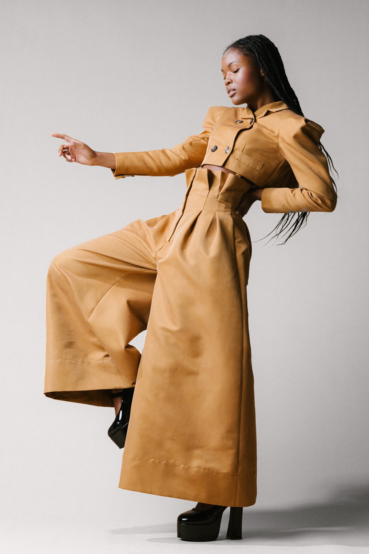 Paper Bag Wide Leg Trouser