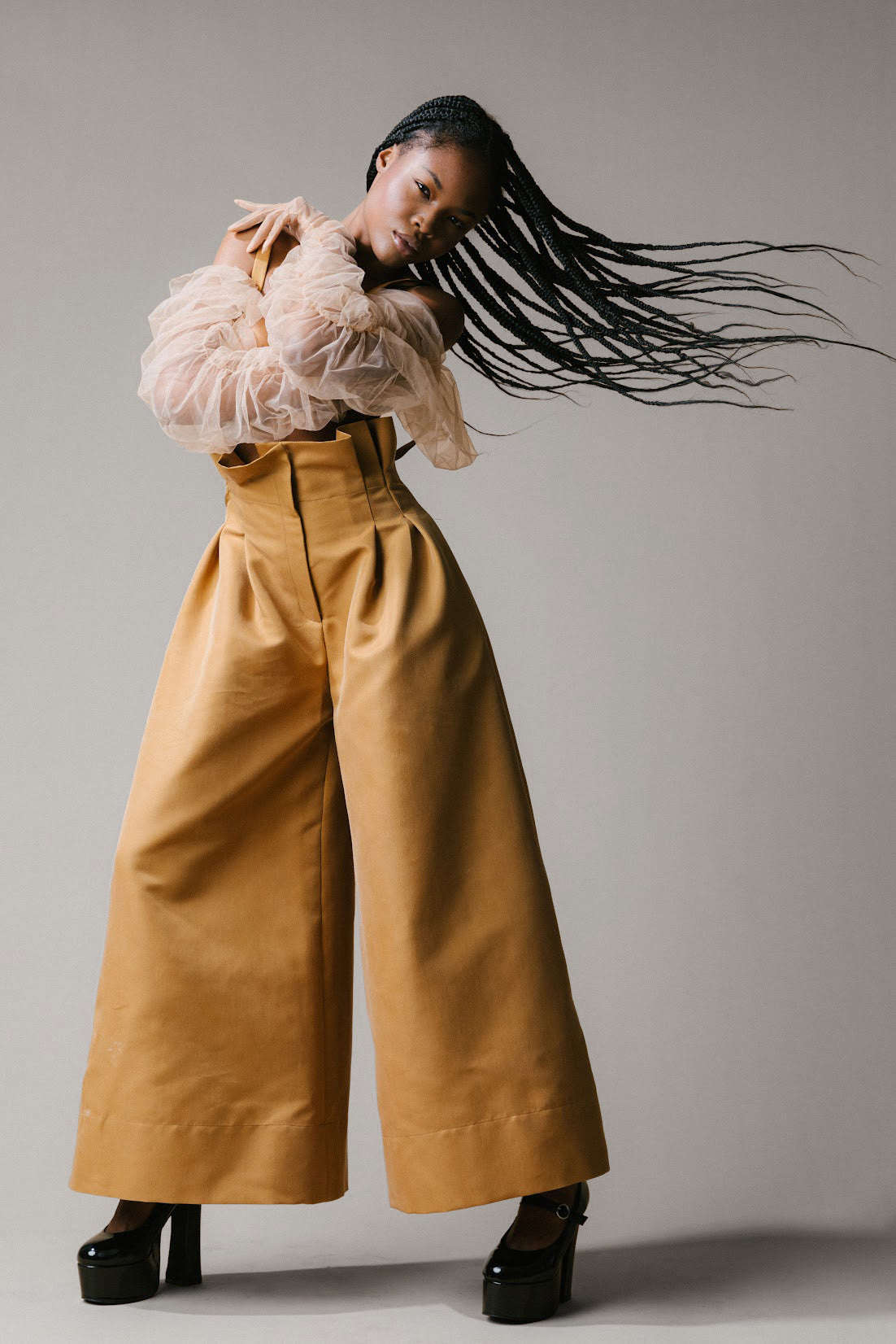 Paper Bag Wide Leg Trouser