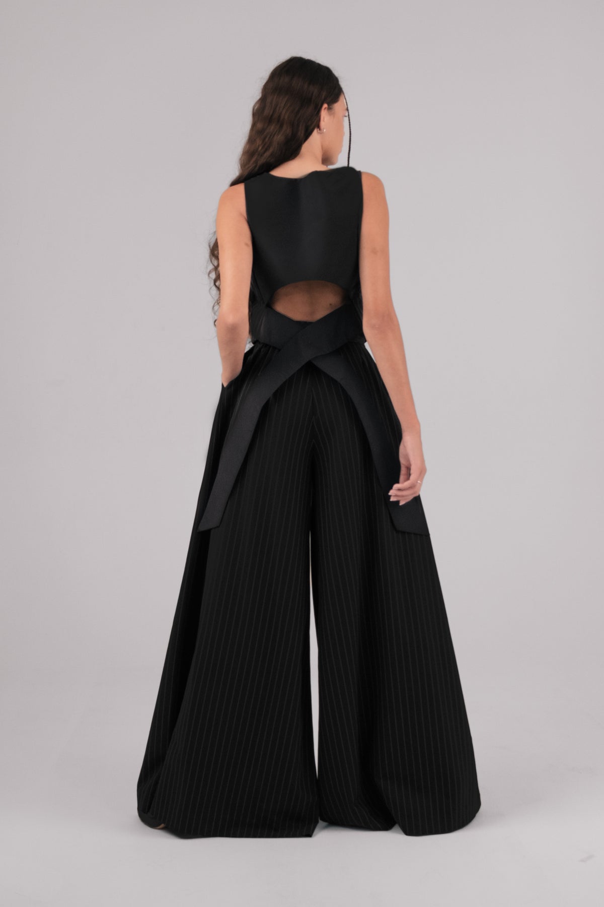 Eyre Pinstripe Wide Legged Trouser