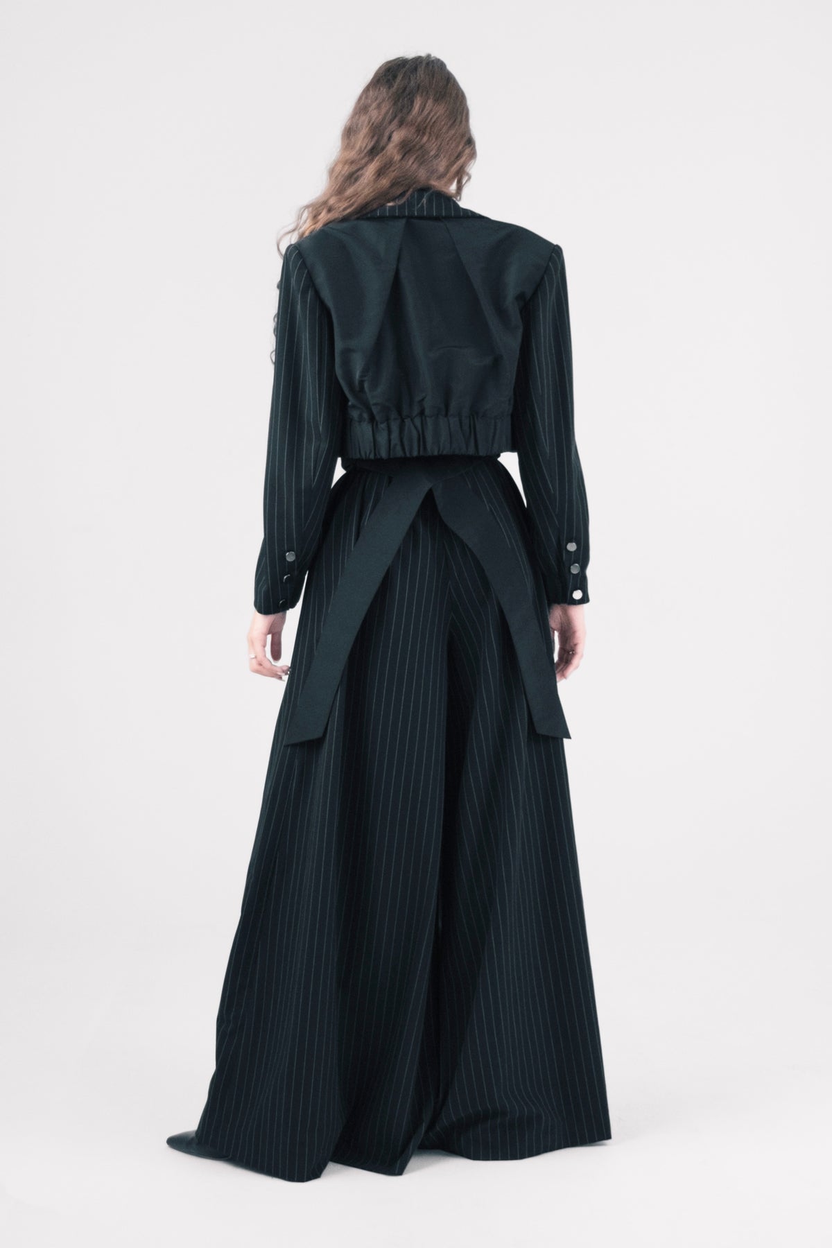 Eyre Pinstripe Wide Legged Trouser