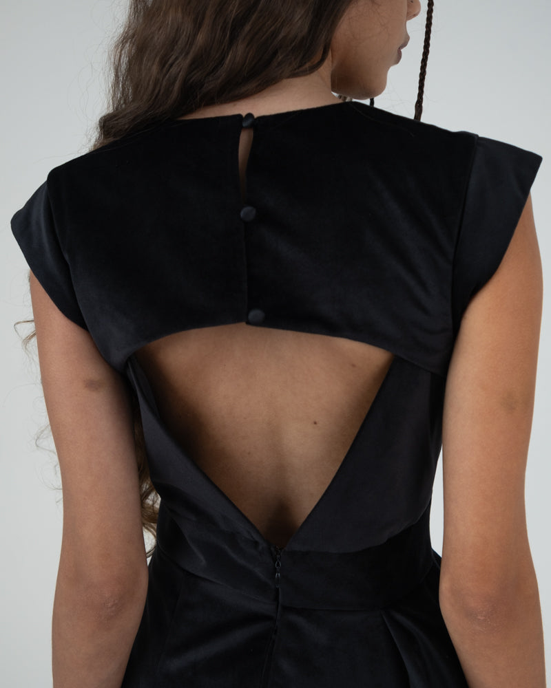 Waterfall Dress in Black