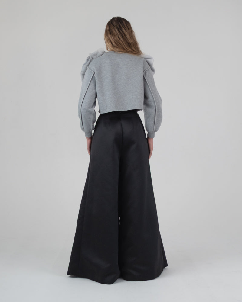 Wide Leg Trouser in Black
