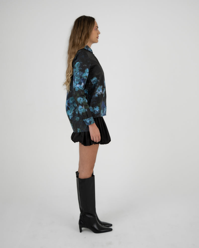 Button Up Blouse in Blurry Floral