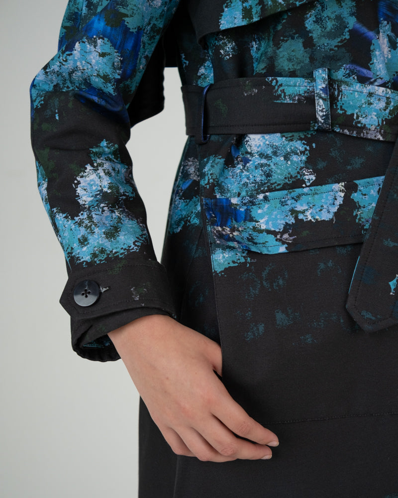 Forever Trench Coat in Blurry Floral