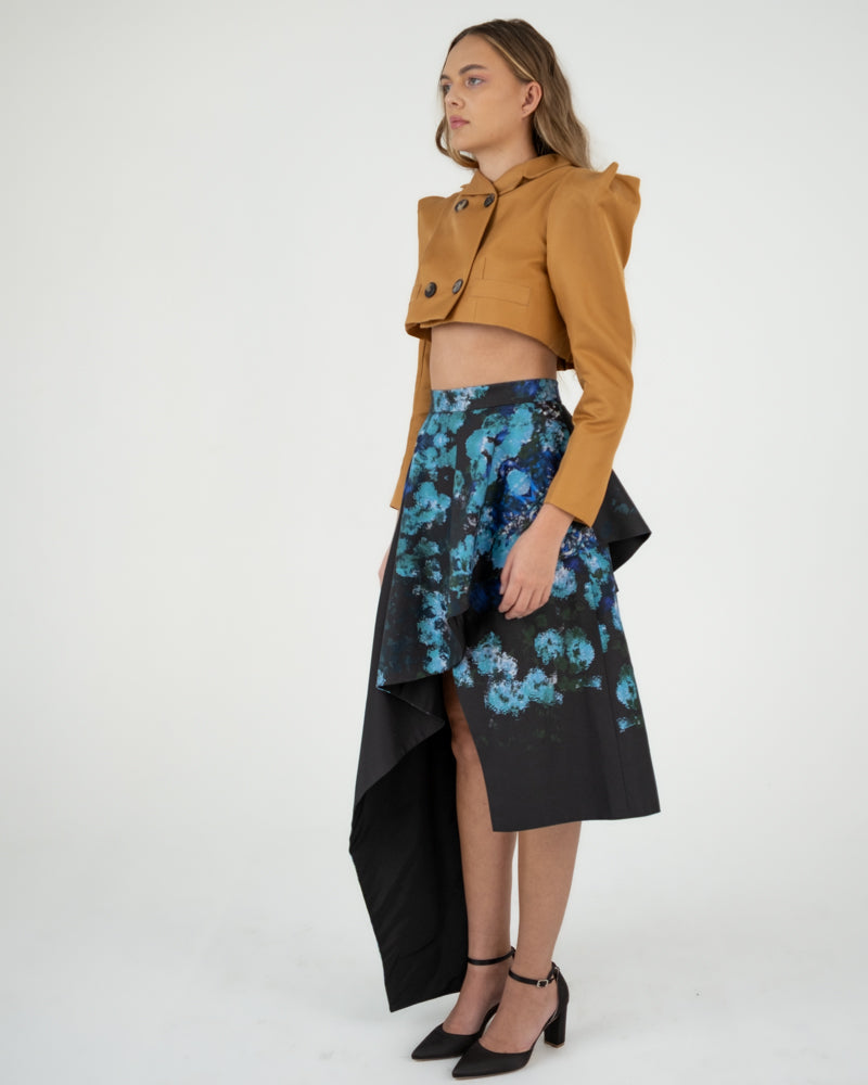 Origami Skirt in Blurry Floral