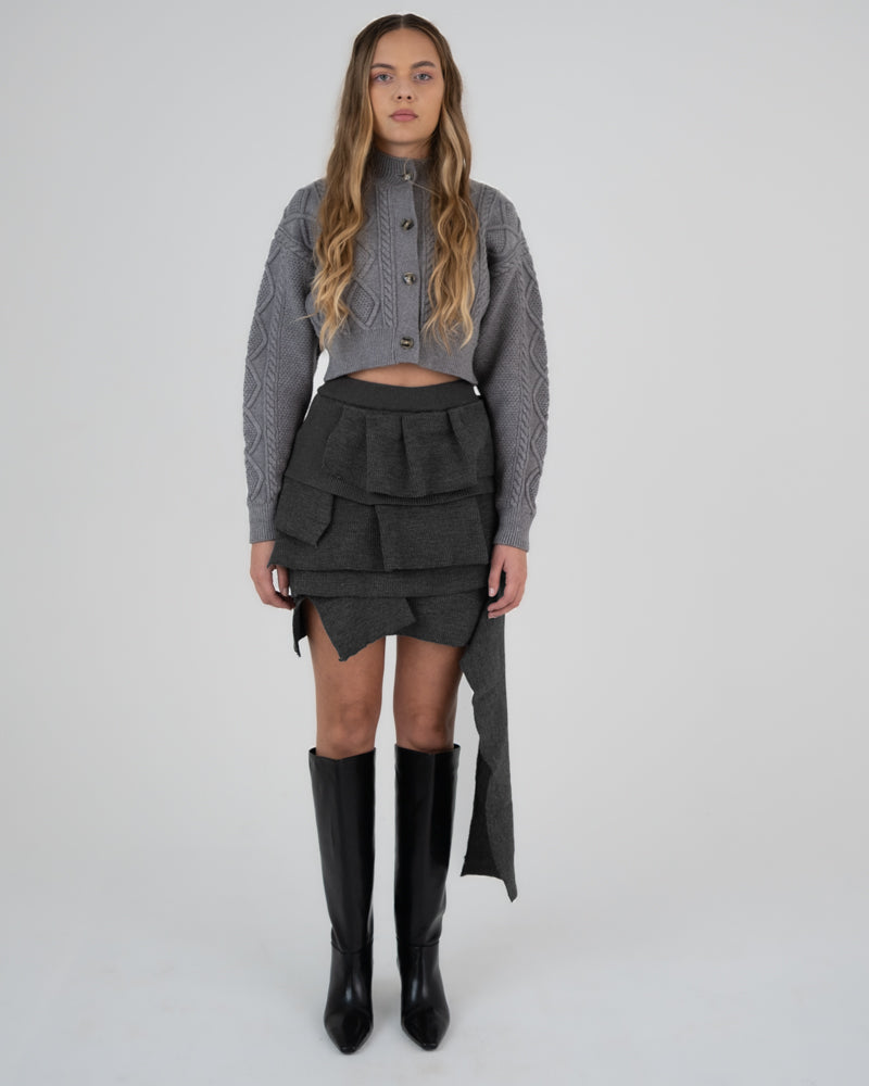 Cable Knit Crop in Grey