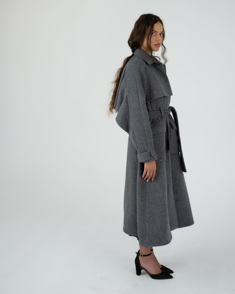 Forever Trench Coat in Grey