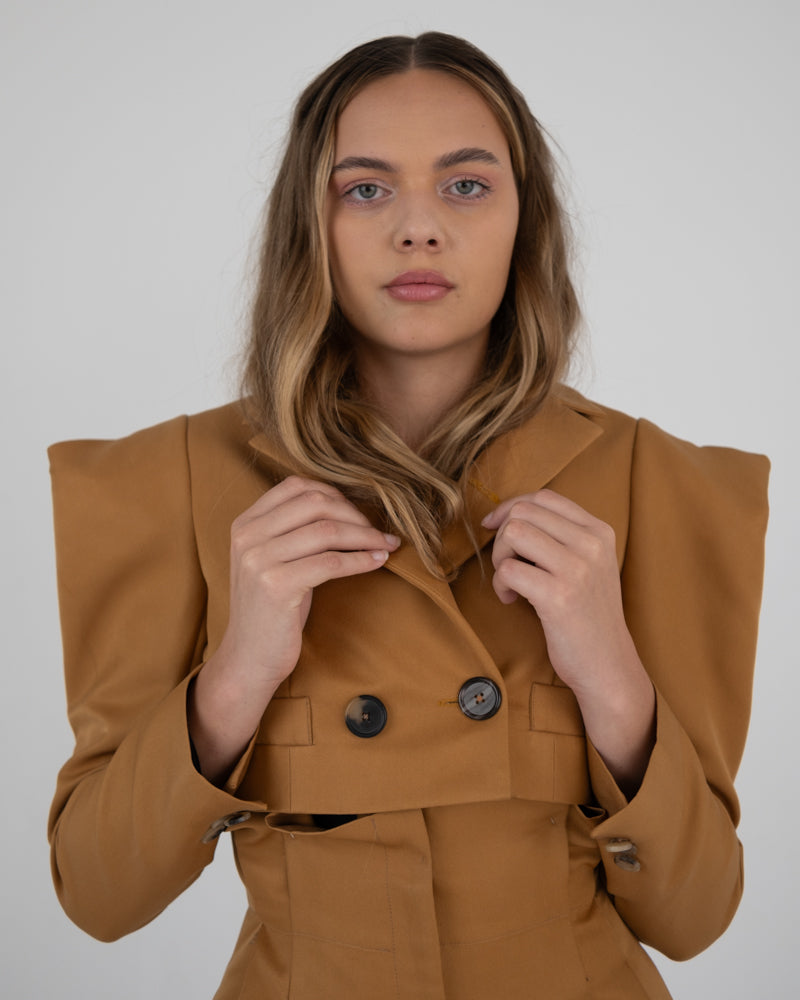 Double Breasted Jacked in Mustard