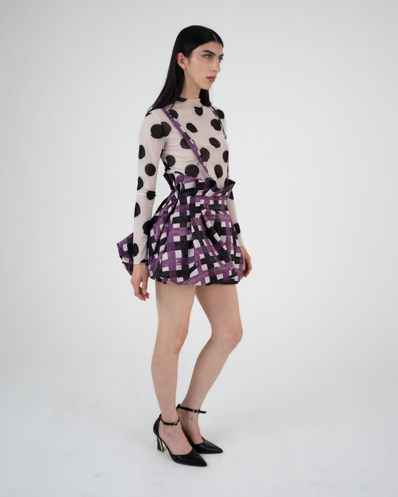 Bubble Skirt in Plum Plaid