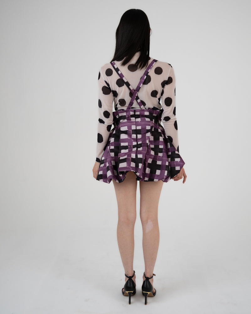 Bubble Skirt in Plum Plaid
