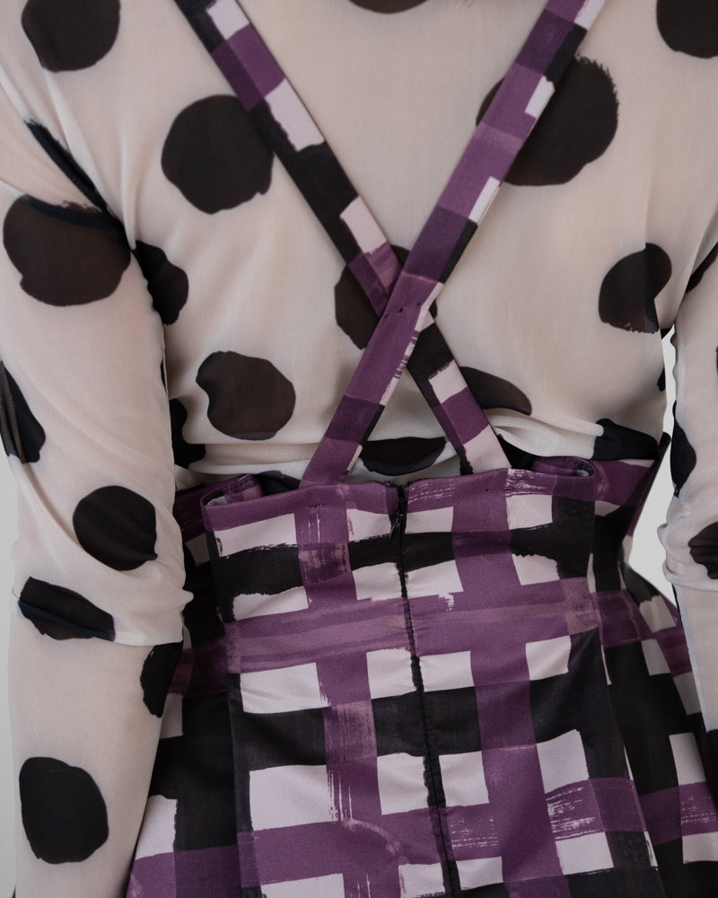 Bubble Skirt in Plum Plaid