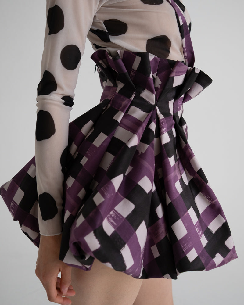 Bubble Skirt in Plum Plaid