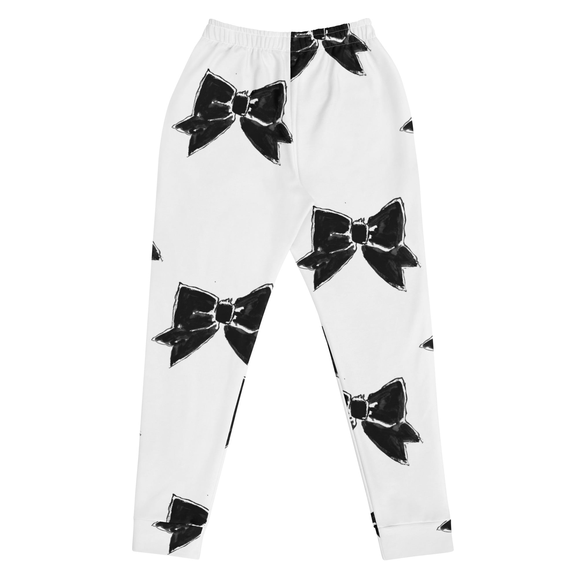 PAINTED BOW SWEATPANT  WITH WHITE GROUND BLACK BOWS
