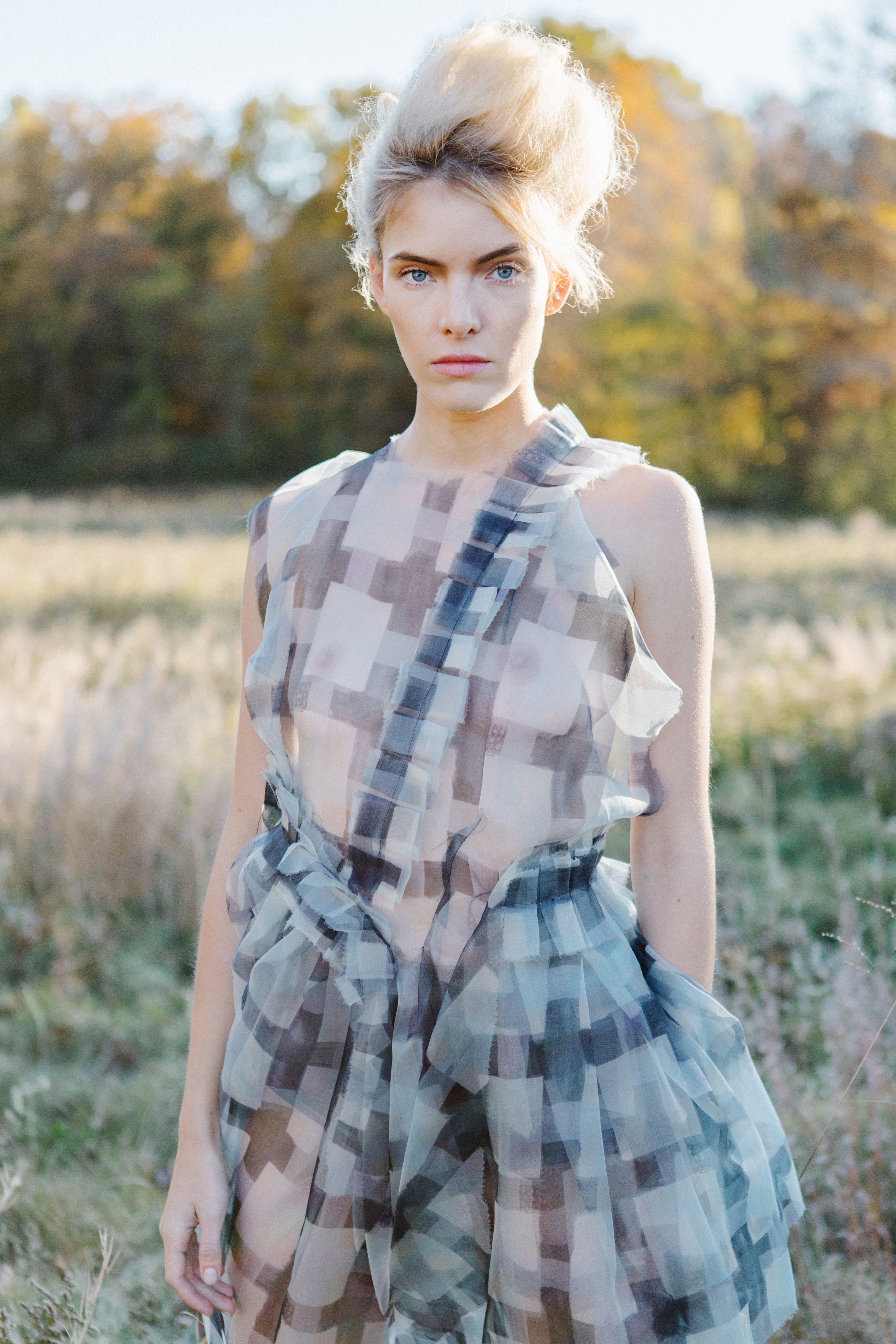 Asymmetrical plaid clearance dress