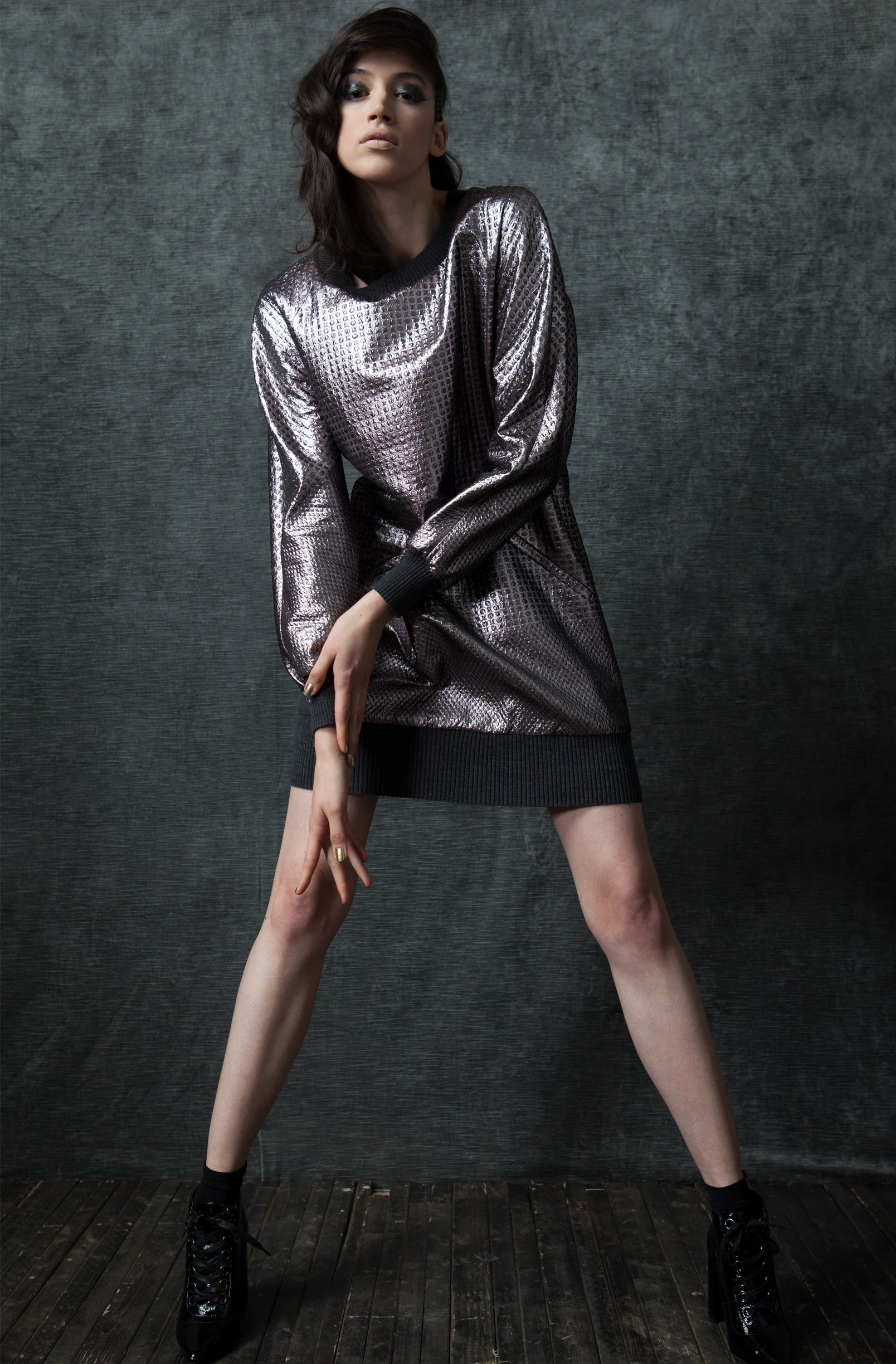 MYSTICAL METALLIC SWEATSHIRT DRESS