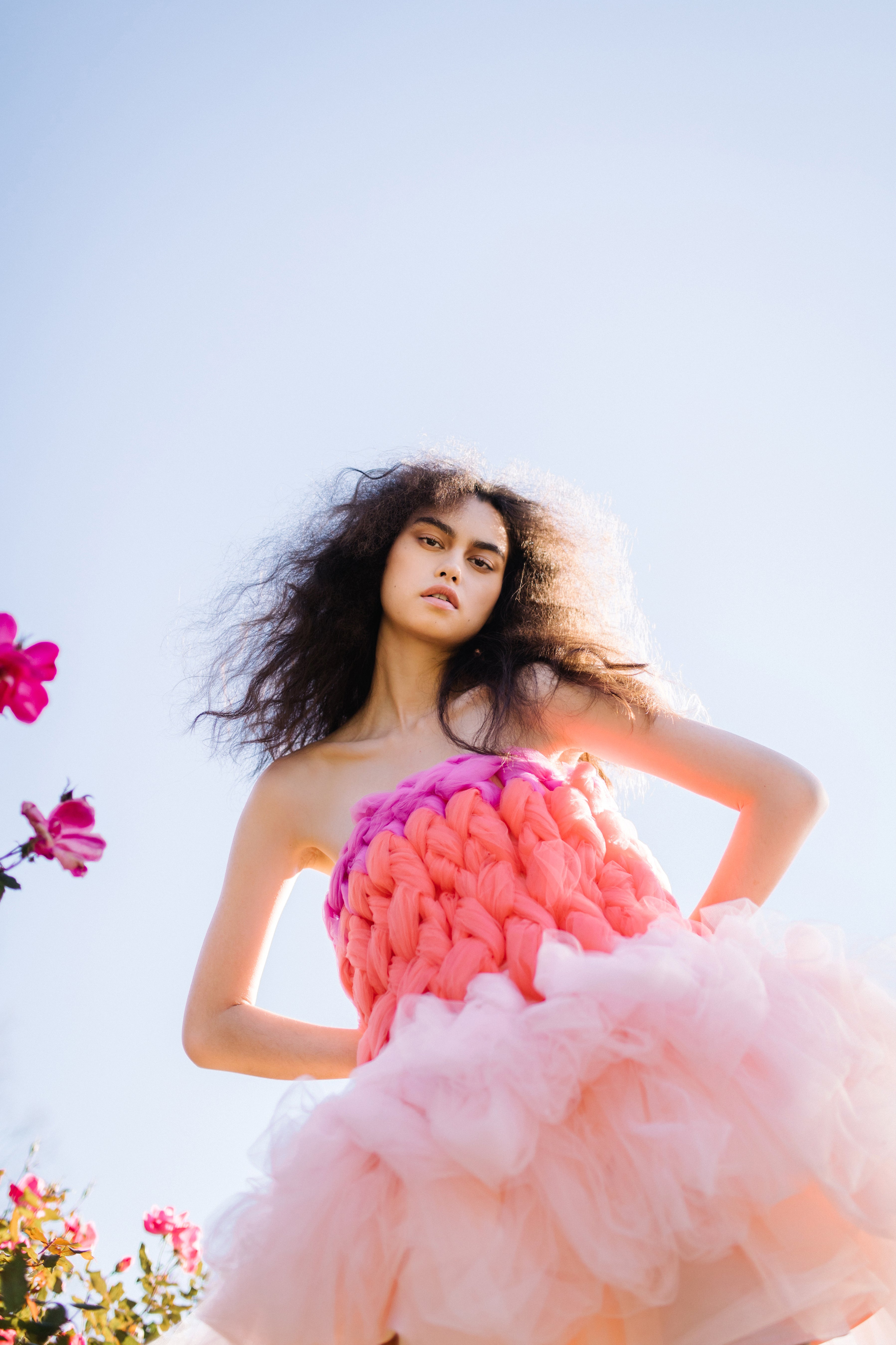 PEONY PINK KNITTED TULLE TUTU DRESS
